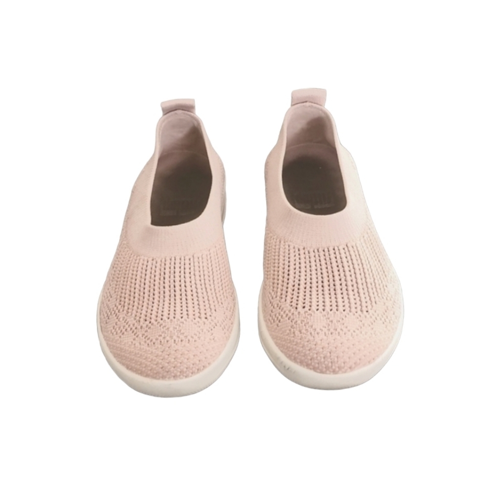 FITFLOP Ballerina Pink Slip On Sneakers 37 6 Blush Knit Woven Plantar Fasciitis - Picture 3 of 15